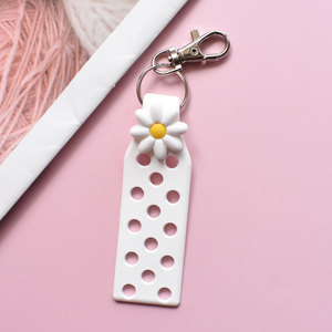 Tùy chỉnh cao su Keychain đầy màu sắc hoa cá nhân DIY Giày quyến rũ Ba Lô Túi Xách Móc Chìa Khóa mềm 2D đôi bên giữ chìa khóa - Product Image 6