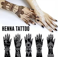 Autocollants de tatouage au henné temporaire colorés pour le corps entier, motifs marron, pochoirs de tatouage au henné sexy