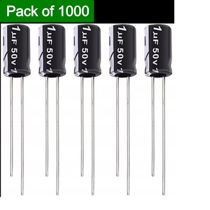 Condensador Electrolítico Duradero de 1µF 50V con Terminales de Aluminio, Tipo Polarizado para Montaje en PCB, Fuente de Alimentación Electrónica, Circuito DIY - Product Image 2