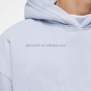 เสื้อฮู้ดไม่มีลายสำหรับผู้ชาย, เสื้อครอปแบบเทอร์รี่สไตล์สตรีทแวร์เสื้อมีฮู้ดโอเวอร์ไซส์ออกแบบโลโก้ได้ตามต้องการ - Product Image 3