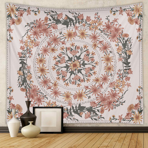 Tapiz de pared floral impreso personalizado moderno con marco poliéster lavable a máquina - Product Image 6