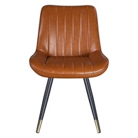 Chaise de salle à manger moderne et contemporaine en PU, prix d'usine, personnalisable, avec structure métallique, pour usage domestique ou hôtelier