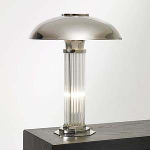 Lampe de bureau rétro française, design colonne en métal et verre, source de lumière LED, utilisation pour hôtel et maison d'hôtes - Product Image 4