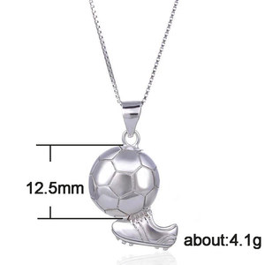 Collana con ciondolo a forma di pallone da calcio per donna, stile sportivo semplice, catena a clavicola, gioielli alla moda - Product Image 5