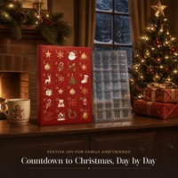 Boîte de calendrier de l'avent de Noël personnalisée, emballage cadeau pour compte à rebours de 24 jours avec plateau en plastique pour chocolats, bonbons, famille, enfants, amis