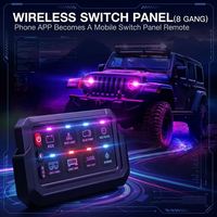 Panneau de commande 8 voies RGB à relais à semi-conducteurs avec contrôle sans fil par application, 60A SSR, sans perçage, étanche IP68 pour véhicules tout-terrain, marins et Jeep
