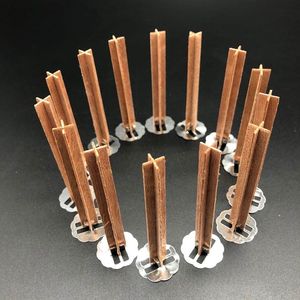Bougies en cire de soja naturelle de 13 mm de largeur, sans fumée, sans flamme, écologiques, avec mèche en bois croisée et support métallique, style européen, en pot - Product Image 1
