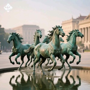 Escultura <span class=keywords><strong>de</strong></span> Bronce Personalizada <span class=keywords><strong>de</strong></span> Gran Tamaño, Arte Moderno, Decoración <span class=keywords><strong>de</strong></span> <span class=keywords><strong>Jardín</strong></span>, Parque Famoso, Grupo <span class=keywords><strong>de</strong></span> Caballos Corriendo al Aire Libre - Product Image 2