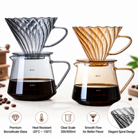Kingze Outils de goutteur de café Barista personnalisés 600ml Serveur d'espresso en verre borosilicaté Verser sur la cafetière