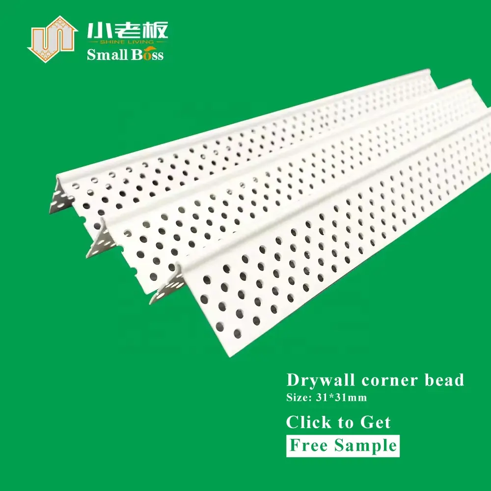 Manik-manik sudut Drywall PVC plastik 1-1/1/4 "vinil Stucco plester manik sudut Drywall untuk Interior dinding Papan gipsum