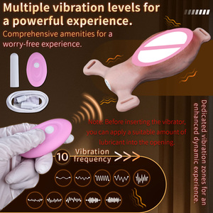 Strap-on Realistic Pussy Grind <b>Vibrator</b> with Insertable hole 10 <b>Vibration</b> Modes clitoris Grinder Sex Toy for Lesbian women Sissy - Product Image 3