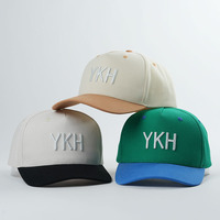 Hoge kwaliteit op maat gemaakte 5-panel baseballcap met volledige 3D-borduring, verstelbare maat, gemaakt van katoen en polyester voor heren