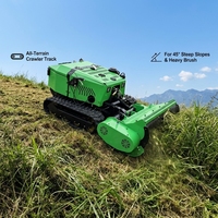 Tondeuse à fléaux industrielle télécommandée pour bricolage, débroussailleuse hybride diesel/à batterie 4 temps haute performance, zéro déplacement