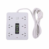 Stop Kontak USB Multifungsi dengan Penggulung Kabel, Saklar Ekstensi Pintar, Papan Kabel Multi-Port untuk Rumah Tangga, Penyimpanan Tomacorriente