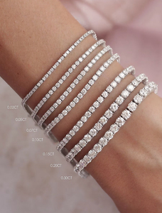 Vòng tay tennis vàng thật 14K 18K đính kim cương nhân tạo 2-6mm, kiểu dây tennis mạ đá, chứng nhận IGI - Product Image 4