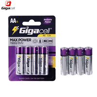 Pile au carbone-zinc de 1,5 volt, taille AA, pile pour jouets, pack de 4 piles au carbone-zinc
