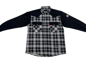 Chemise de soudage et de découpe antistatique tendance, respirante, ignifuge, en coton FRC, ATPV 8.5 <span class=keywords><strong>CAL</strong></span>, motif rayé et manches noires, vente chaude - Product Image 6