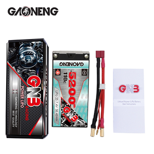 GNB GAONENG 5200MAH 2S 7.4V 110C 短款电池组 5.0mm 弹头型硬壳锂电池，适用于 1:10 1/12 比例遥控赛车 - Product Image 6