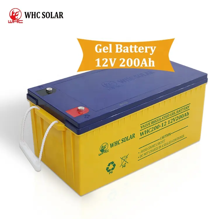 WHC solaire 12 volts 24v agm gel onduleur stockage batterie à cycle profond 12 v 100ah 200ah 250ah batterie solaire gel batteries au plomb