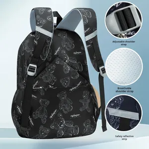 Mochila de Viaje Casual de Gran Capacidad, Diseño de Grafiti Fácil de Combinar, Dibujos Animados de Sésamo, para Hombres, Mujeres, Estudiantes de Secundaria y Universidad - Product Image 3