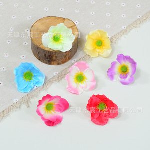 ดอกป๊อปปี้ประดิษฐ์จาก Dongchen Crafts ดอกไม้ผ้าไหมสำหรับตกแต่งงานแต่งงาน ดอกไม้ขนาดเล็กหลากสีสัน อุปกรณ์ตกแต่งหมวก - Product Image 4