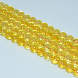 Trade Insurance 6/8/10mm Competitive Price Dyed Citrine Loose Beads