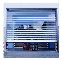 Porte commerciale de conception moderne à volet roulant en aluminium transparent polycarbonate verre acier automatique pour les centres commerciaux intérieurs et extérieurs
