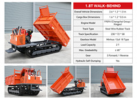 Mini-dumper chenillé robuste 1,8-3,5 tonnes, machine à ressorts hélicoïdaux Myanmar Japon, pompe à eau, charnières, mini-chargeuse chenillée