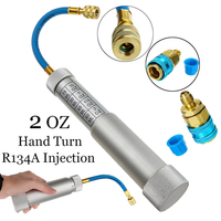 Seringue à huile et à colorant 1/4 pouce Sae R134A 2Oz, graisseur manuel, pistolet à graisse, outil d'injection de liquide de refroidissement pour climatisation automobile
