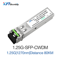 Transceiver SFP CWDM 1.25G 80KM Fibre Optique Gigabit Ethernet Monomode Module Optique SFP LC Duplex DDM -40°C 85°C