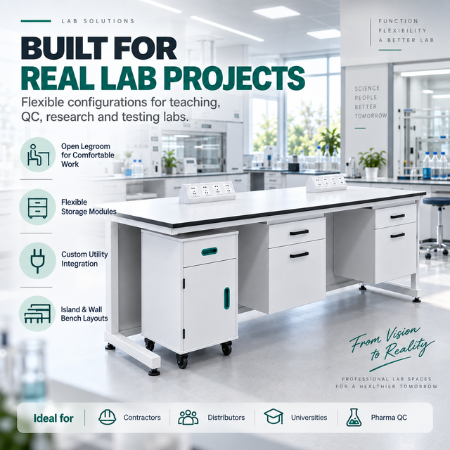 Multi-Function C-Frame Lab Bench Mobile Cabinet Modern Design Anti-corrosion Steel Epoxy Resin for School Hospital Labs