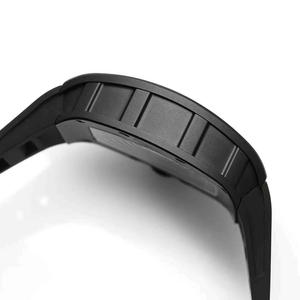 Montre mécanique automatique de luxe, mode et sport, avec cadran ajouré, mouvement monobloc personnalisé, boîtier double barillet en céramique noire avancée - Product Image 3