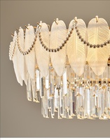 Lustre moderne en cristal LED de luxe pour salon, salle à manger, chambre à coucher, luminaire suspendu, lampe d'art pour restaurant