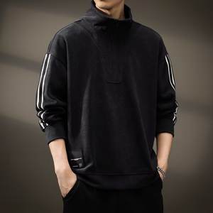 Sudadera de lana gruesa de talla grande para otoño/invierno con cuello alto y media cremallera, estilo casual y holgado de marca de moda. - Product Image 1