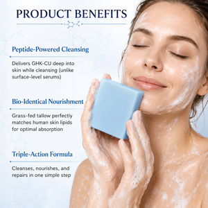 Savon en barre au peptide GHK-CU pour le visage et le corps, hydratation profonde, renforcement de la barrière cutanée, anti-âge, savon naturel 100g - Product Image 4