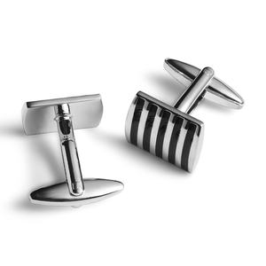 Mancuernillas Metálicas para Camisa de Traje, Diseño Simple, Alta Calidad, Color Negro y Plateado, Tamaño Pequeño - Product Image 6