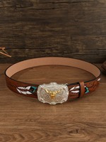 Ceintures de cow-boy occidentales pour hommes et femmes Boucle rétro mode Taurus motif 3D hommes et femmes accessoires personnalisés