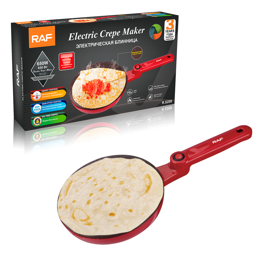 Uso domestico elettrico Mini Egg Crepe Maker Pancake Maker Red Black Hanging Handle piastra di cottura antiaderente