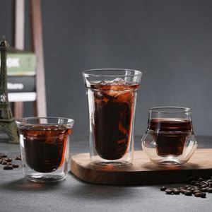 แก้วกาแฟแก้วบอโรซิลิเกตสูง แก้วน้ำชาแบบมีหูจับเดี่ยว แก้วน้ำชาสองชั้น - Product Image 3