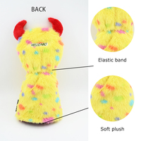 Housses de tête de club de golf en peluche, motifs animaux, personnalisées, pour driver, fairway wood, hybride, putter, en PU