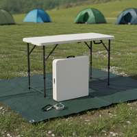 Table pliante rectangulaire en plastique HDPE de 120 cm, table pliante portable pour meubles d'extérieur