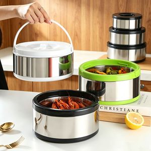 Ensemble de 3 boîtes à lunch isothermes portables en acier inoxydable, grande capacité de 2L à 8L, récipient alimentaire thermique, accessoires de <span class=keywords><strong>cuisine</strong></span> - Product Image 3