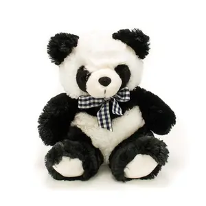 프로모션 선물 10 인치 앉아 팬더 사용자 정의 귀여운 박제 부드러운 팬더 봉제 장난감