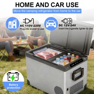 Réfrigérateurs-congélateurs de voiture à double zone personnalisés, 12V 220V, compresseur électrique, réfrigérateur portable avec batterie - Product Image 3