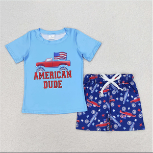 ชุดเสื้อยืดเด็กชายวันที่ 4 กรกฎาคม ชุดฤดูร้อนสำหรับเด็ก - Product Image 4