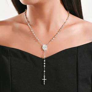 Joyería Religiosa, Collar con Dije de la Virgen de Guadalupe, Rosario, Cruz Benedictina, Collar de Cuentas Cristianas para Oración - Product Image 2