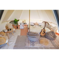 Vente en gros tente cloche imperméable en coton pour plancher de bois 5m tentes yourte de camping en plein air mongole de luxe