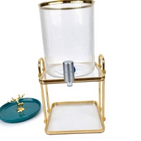 Distributeur de boissons en verre grande capacité avec robinet et couvercle, pichet classique 8L pour la cuisine, mariages et fêtes