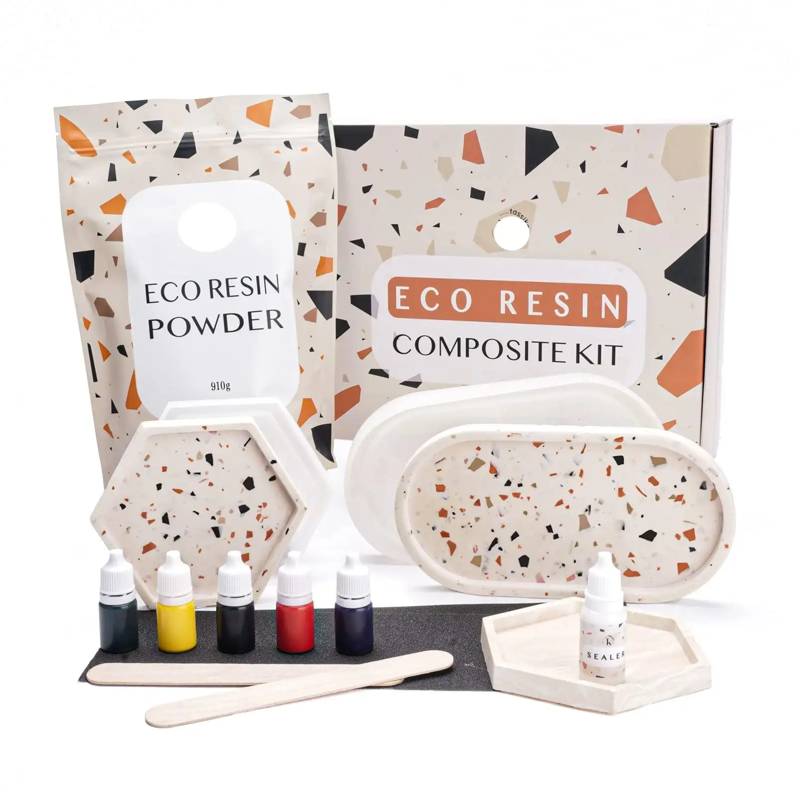 Ecohars Jesmonite Kit Voor Beginners Terrazzo Tray Hars Kit Compleet Hars Kit