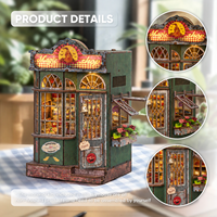 Puzzle en bois 3D, magasin de magie, maison de poupée miniature DIY, cadeau fait main, artisanat en bois, métal, plastique, papier, lumière LED, échelle 1:32